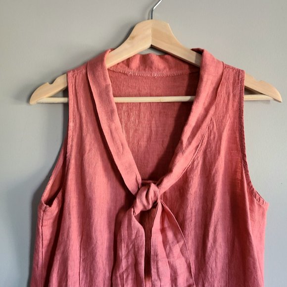 Linen dress with bow. - Picture 3 of 7